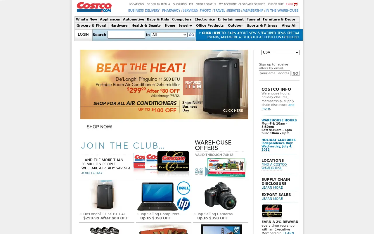 costco.com on June 30, 2012