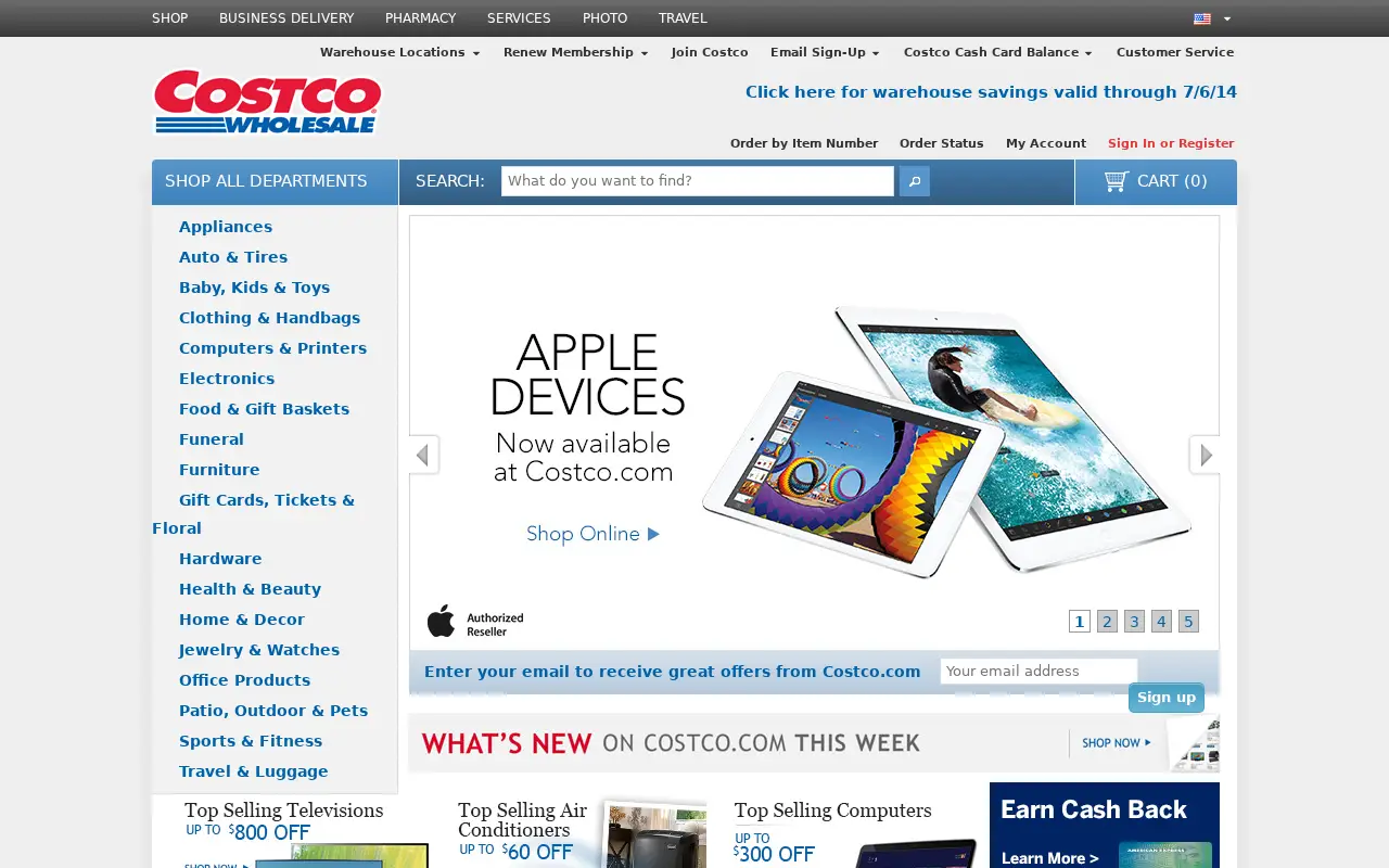 costco.com on July 1, 2014