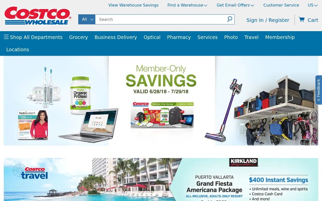 costco.com on July 1, 2018