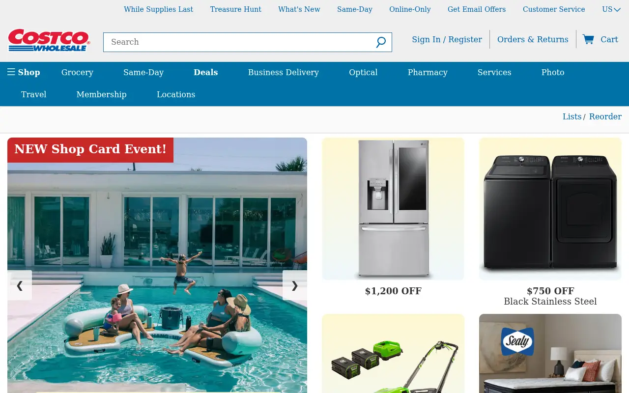 costco.com on July 1, 2022