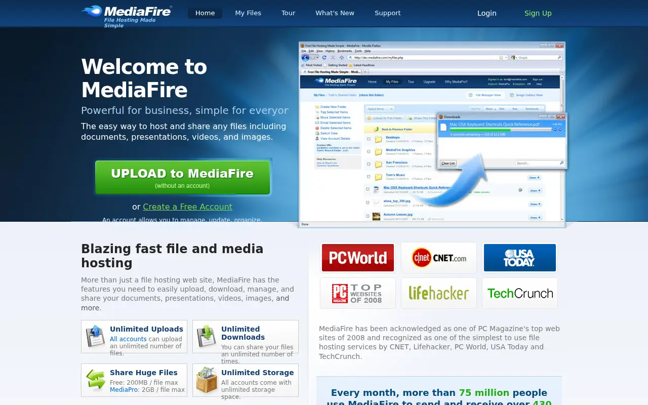 mediafire.com in 2010