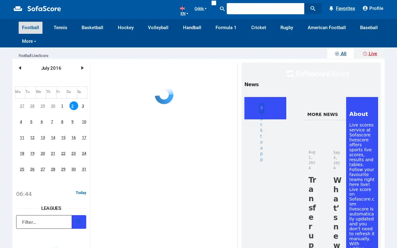 sofascore.com in 2016