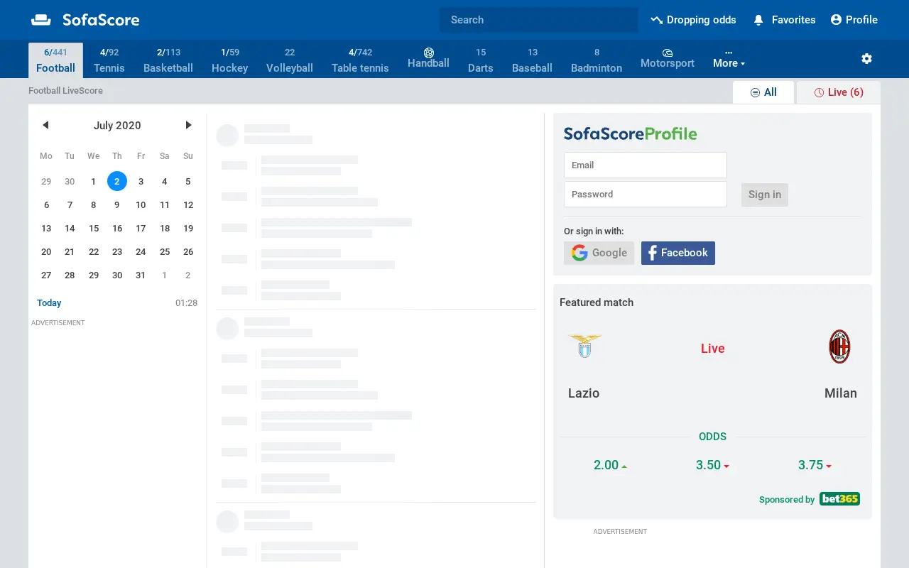 sofascore.com in 2020