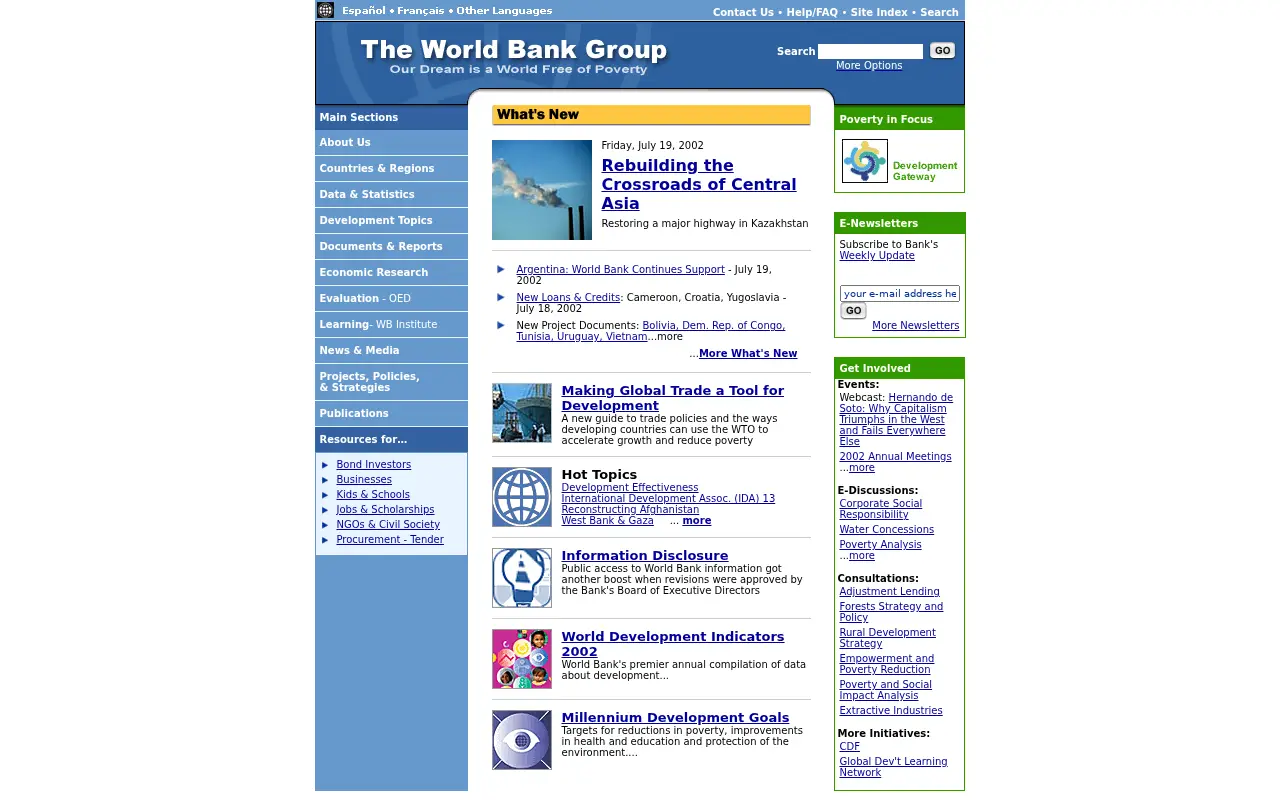 worldbank.org on July 20, 2002
