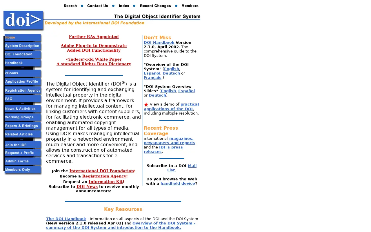 doi.org on June 1, 2002
