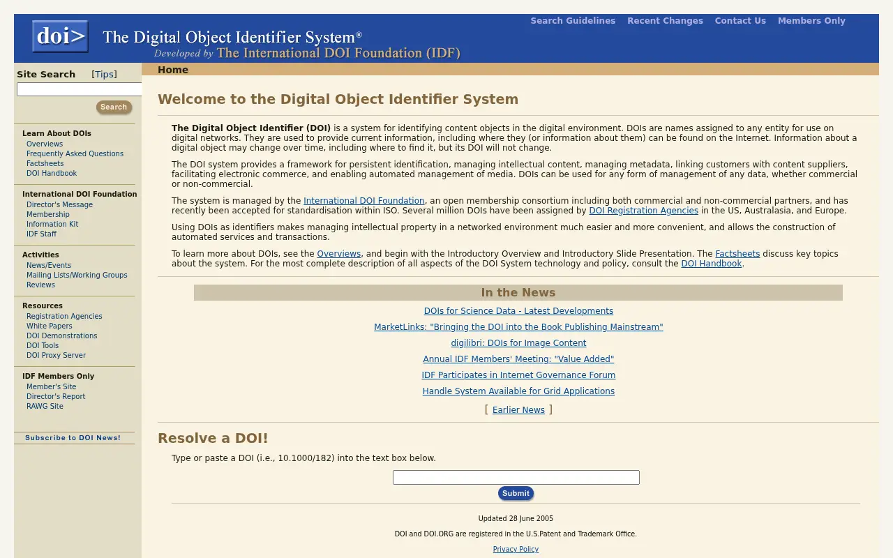 doi.org in 2005