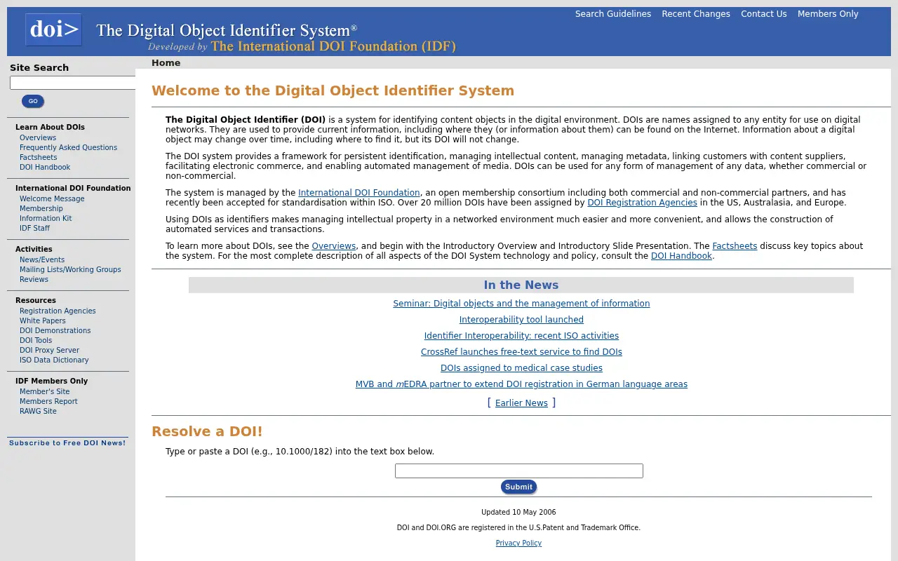 doi.org in 2006