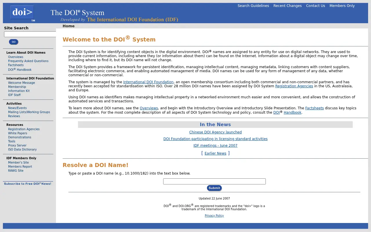 doi.org in 2007