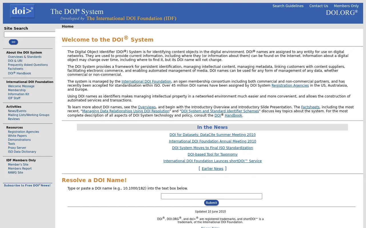 doi.org in 2010