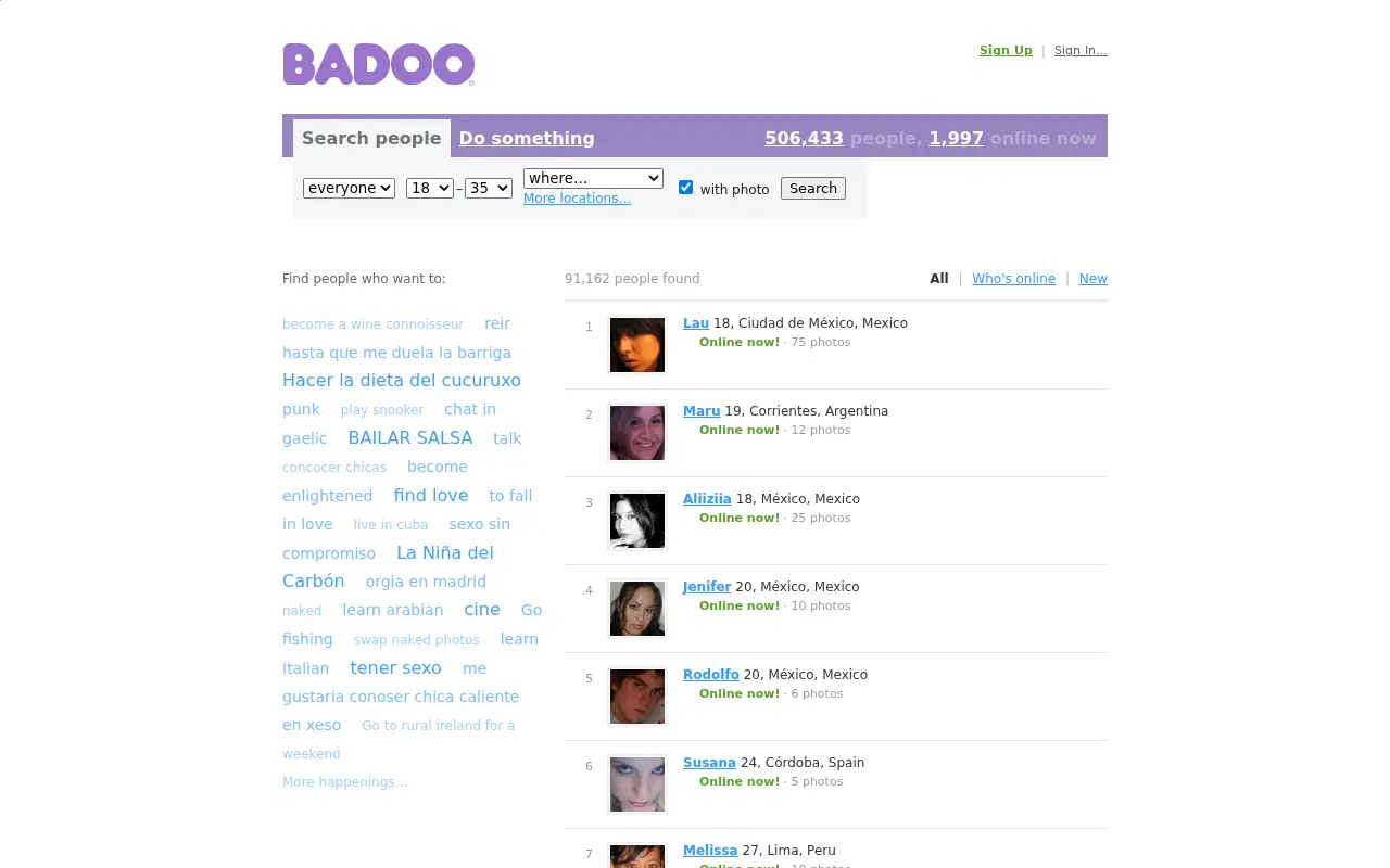 badoo.com on July 1, 2006