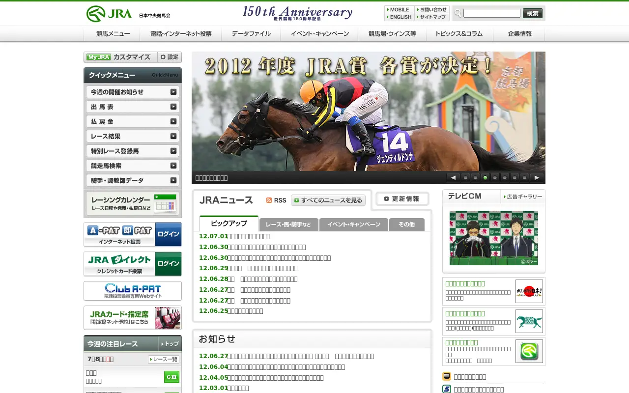jra.go.jp in 2012