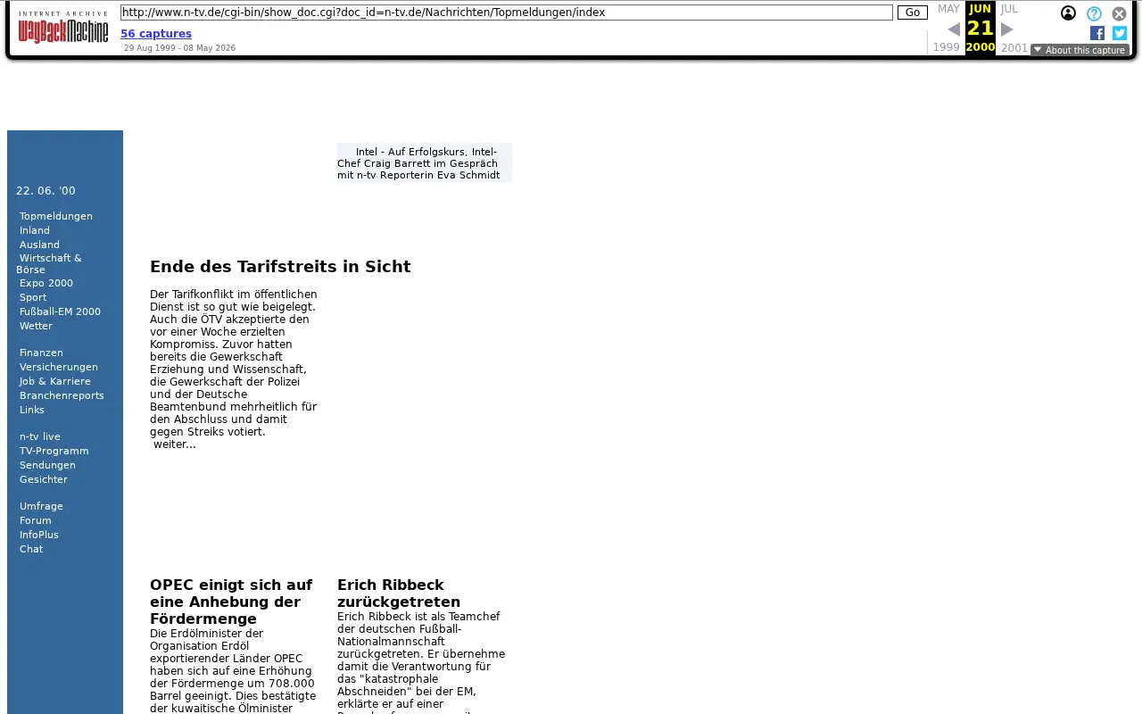 n-tv.de in 2000
