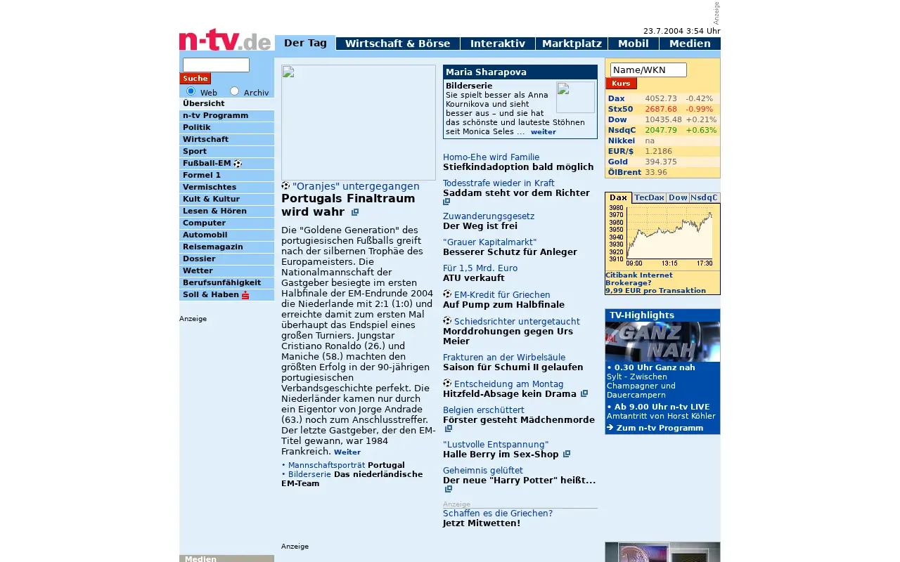 n-tv.de in 2004