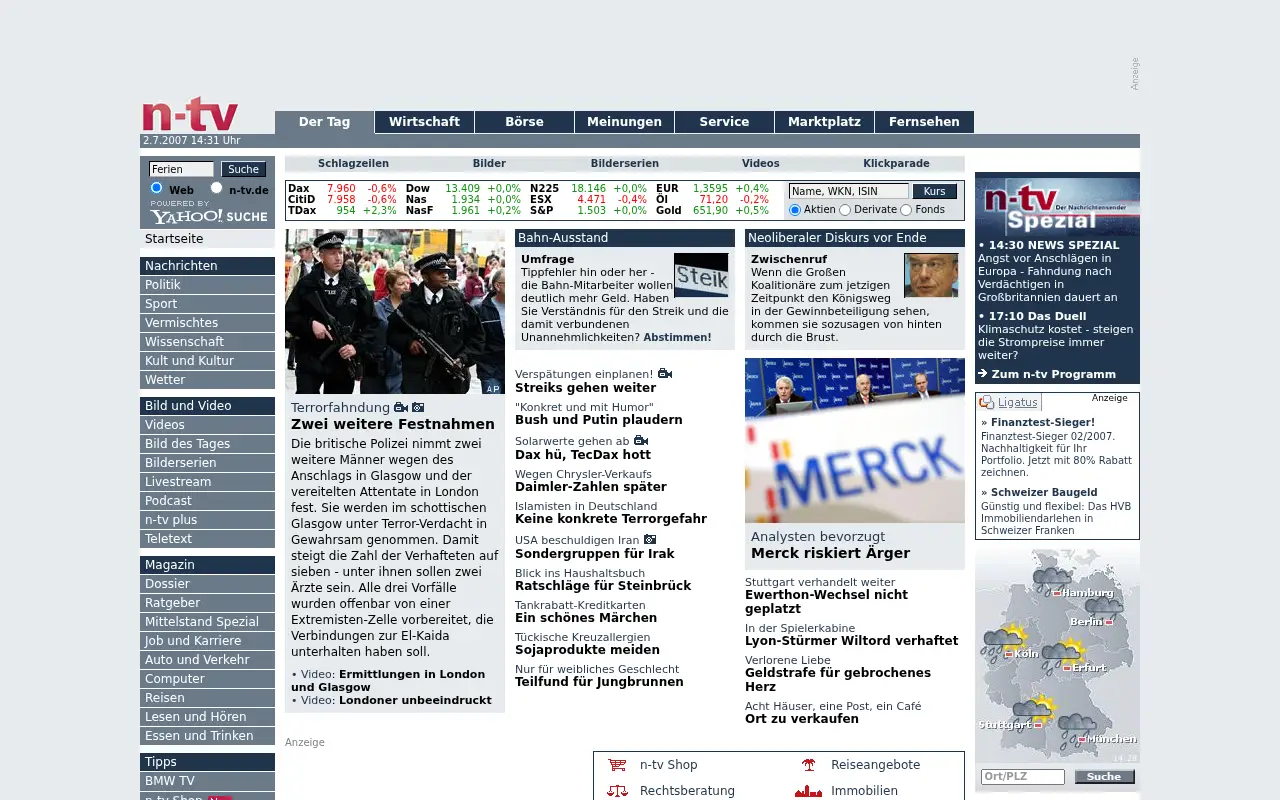 n-tv.de in 2007