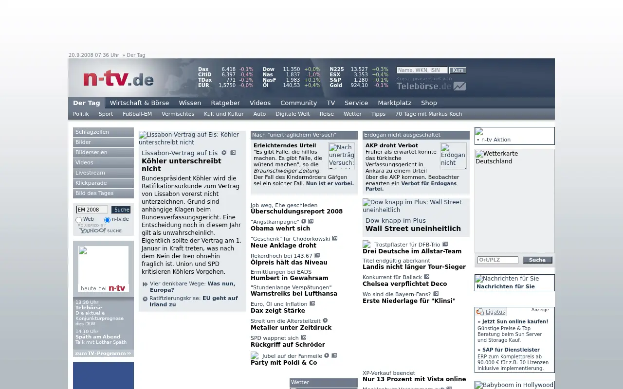 n-tv.de in 2008