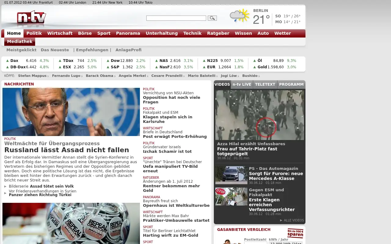 n-tv.de in 2012