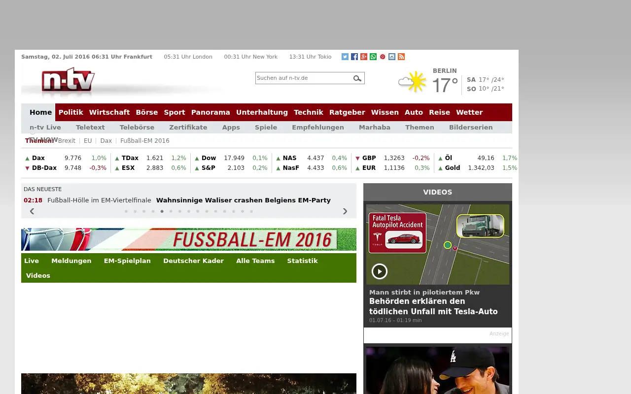 n-tv.de in 2016