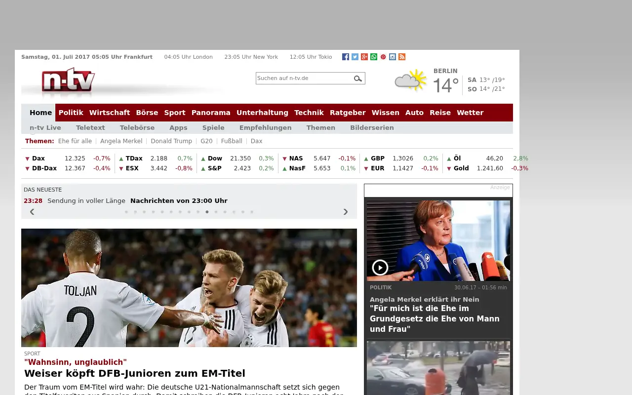 n-tv.de in 2017