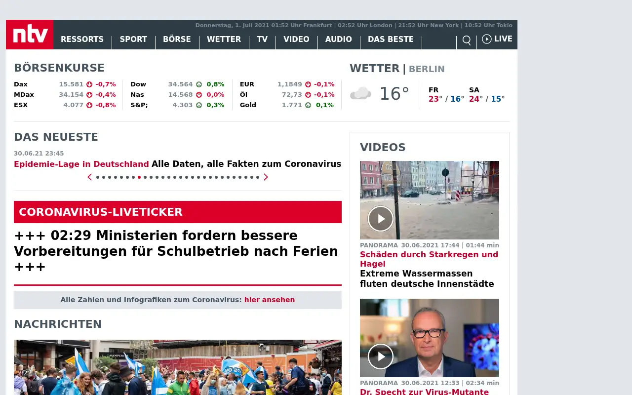 n-tv.de in 2021