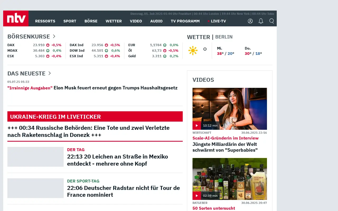 n-tv.de in 2025
