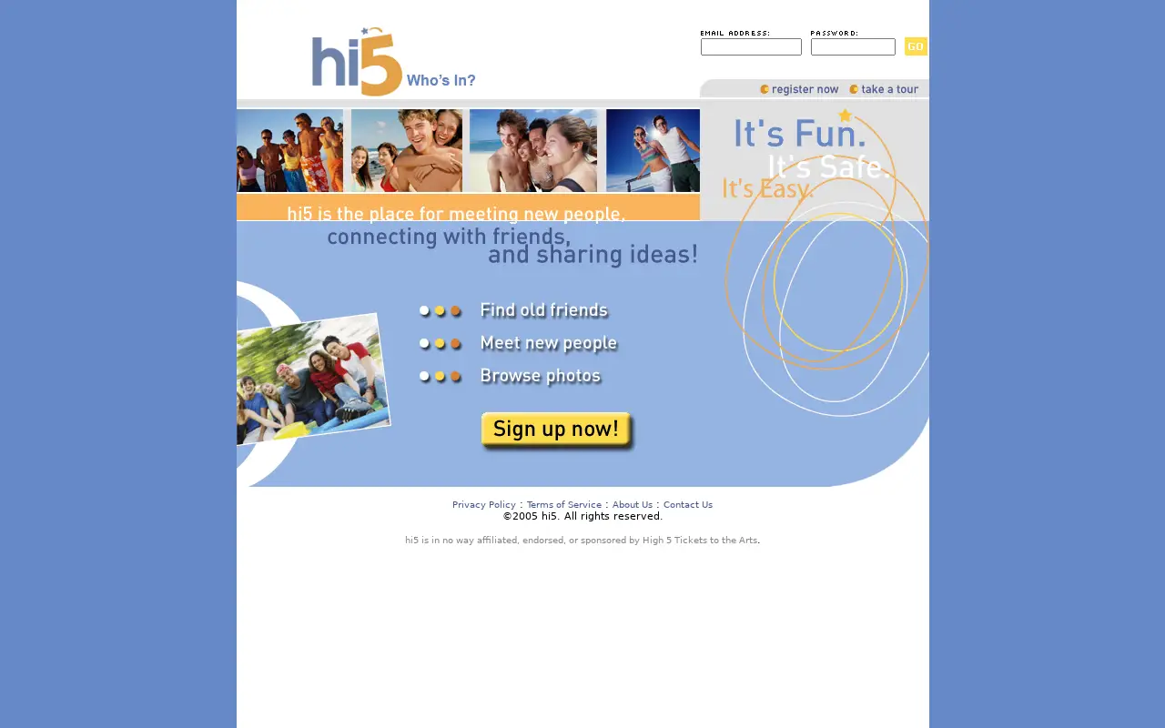 hi5.com in 2005