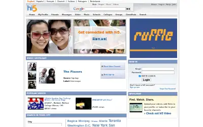 hi5.com in 2007