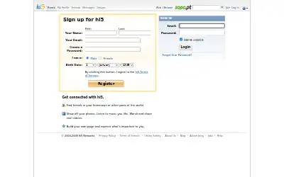 hi5.com in 2008