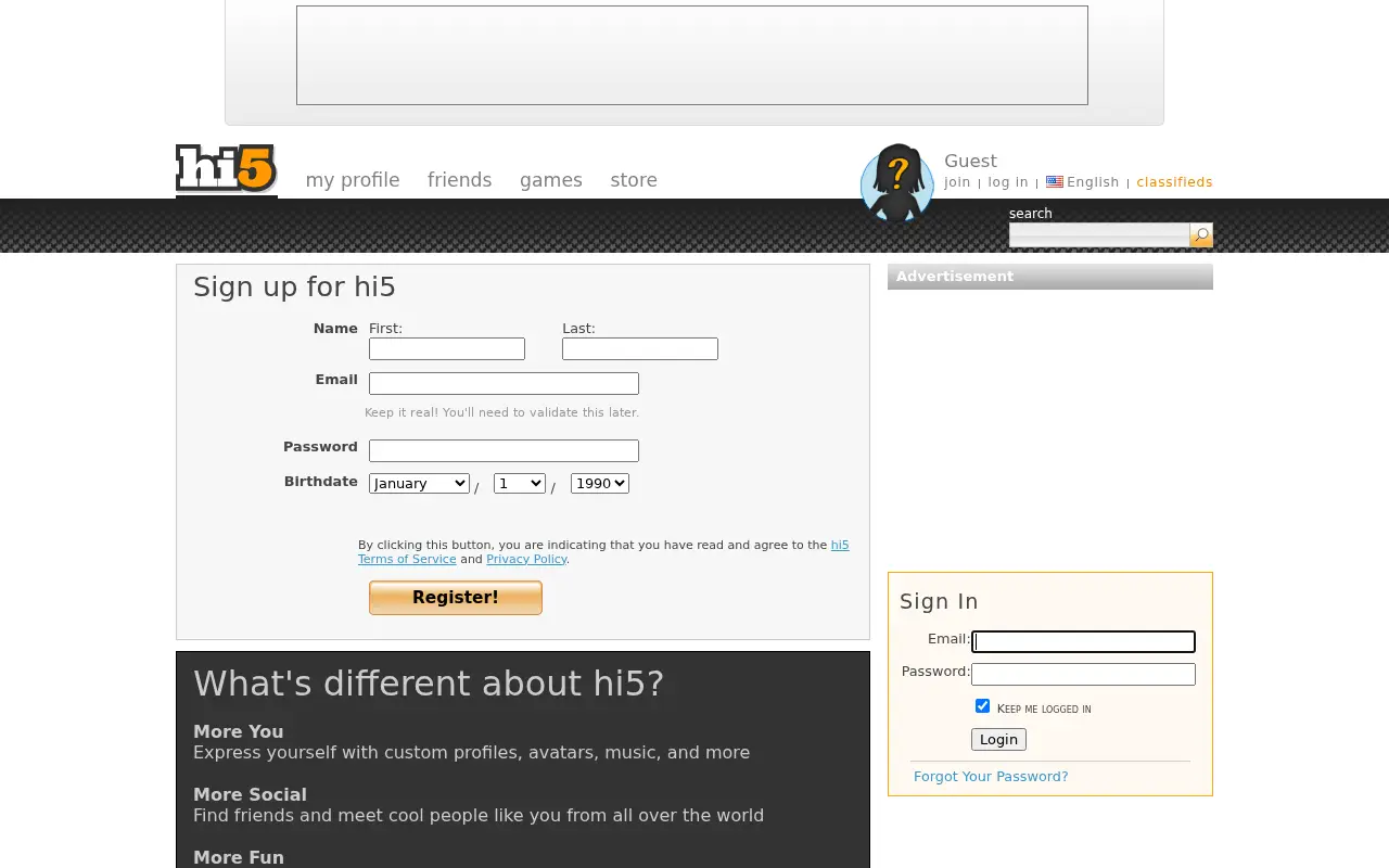 hi5.com in 2010