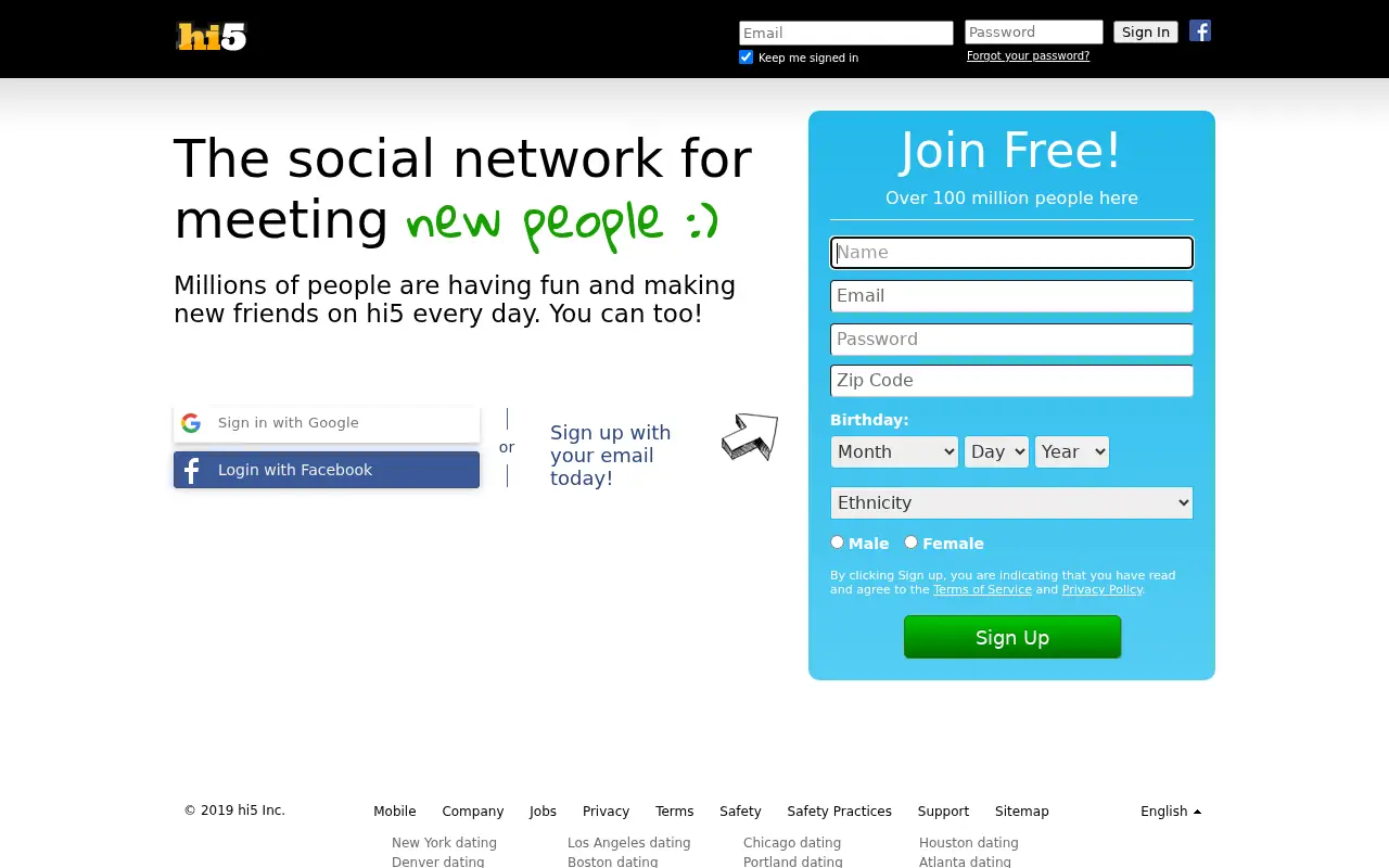hi5.com in 2019
