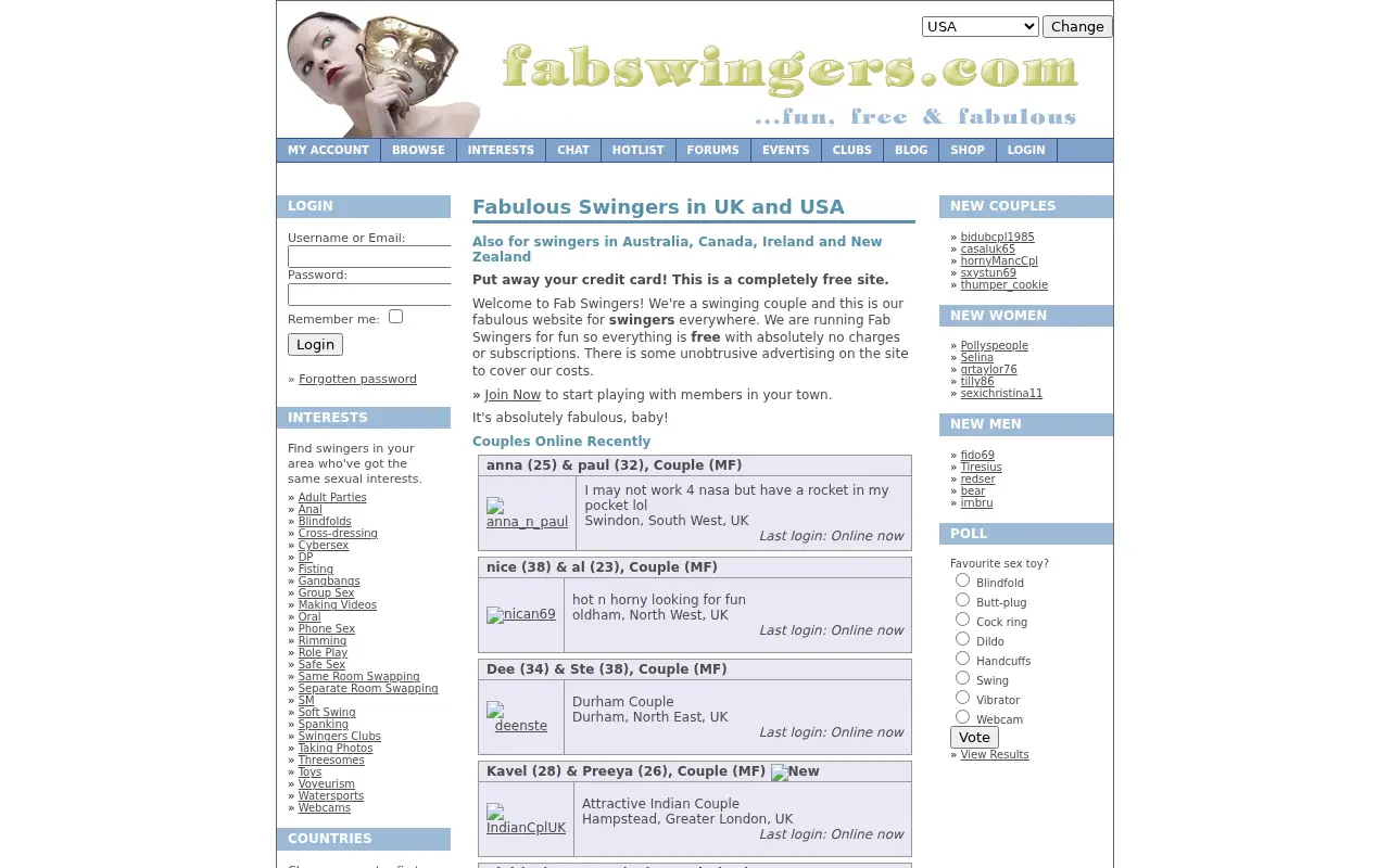 fabswingers.com in 2007