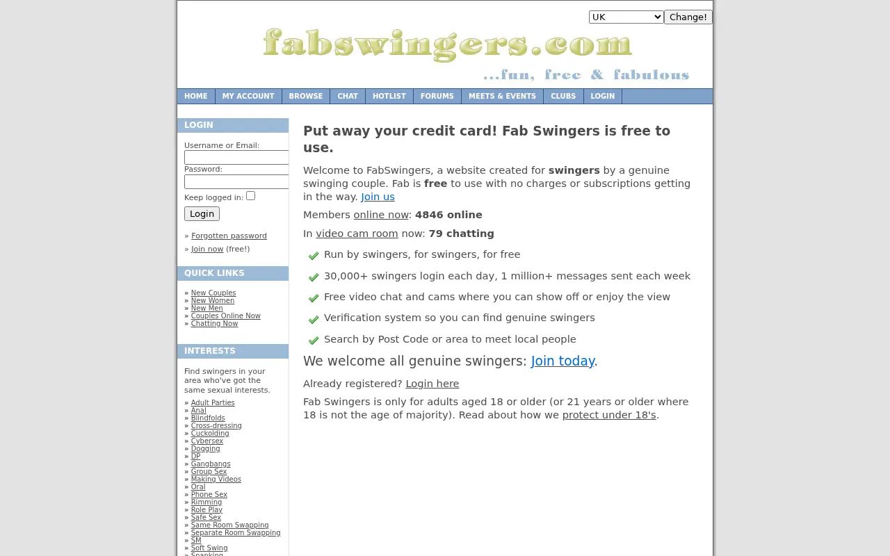 fabswingers.com in 2010