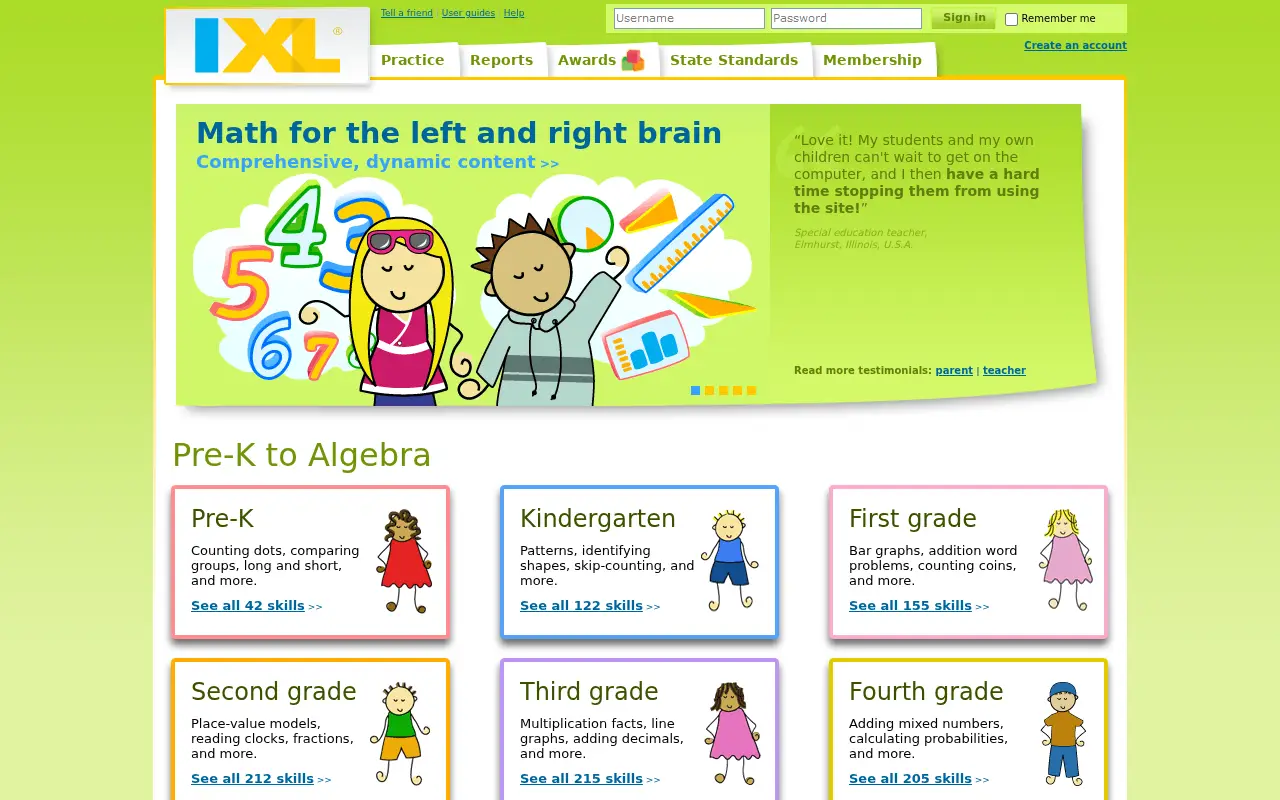 ixl.com in 2012