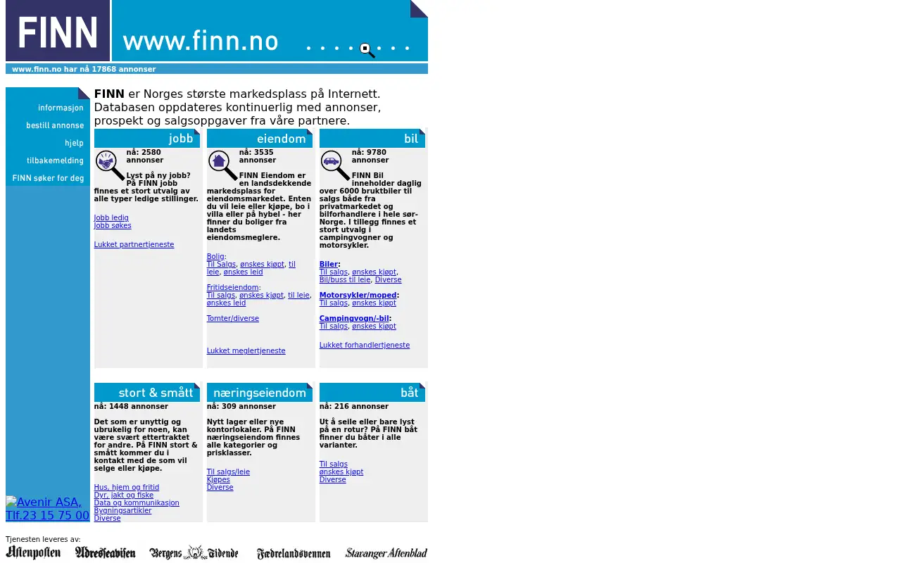 finn.no in 1999