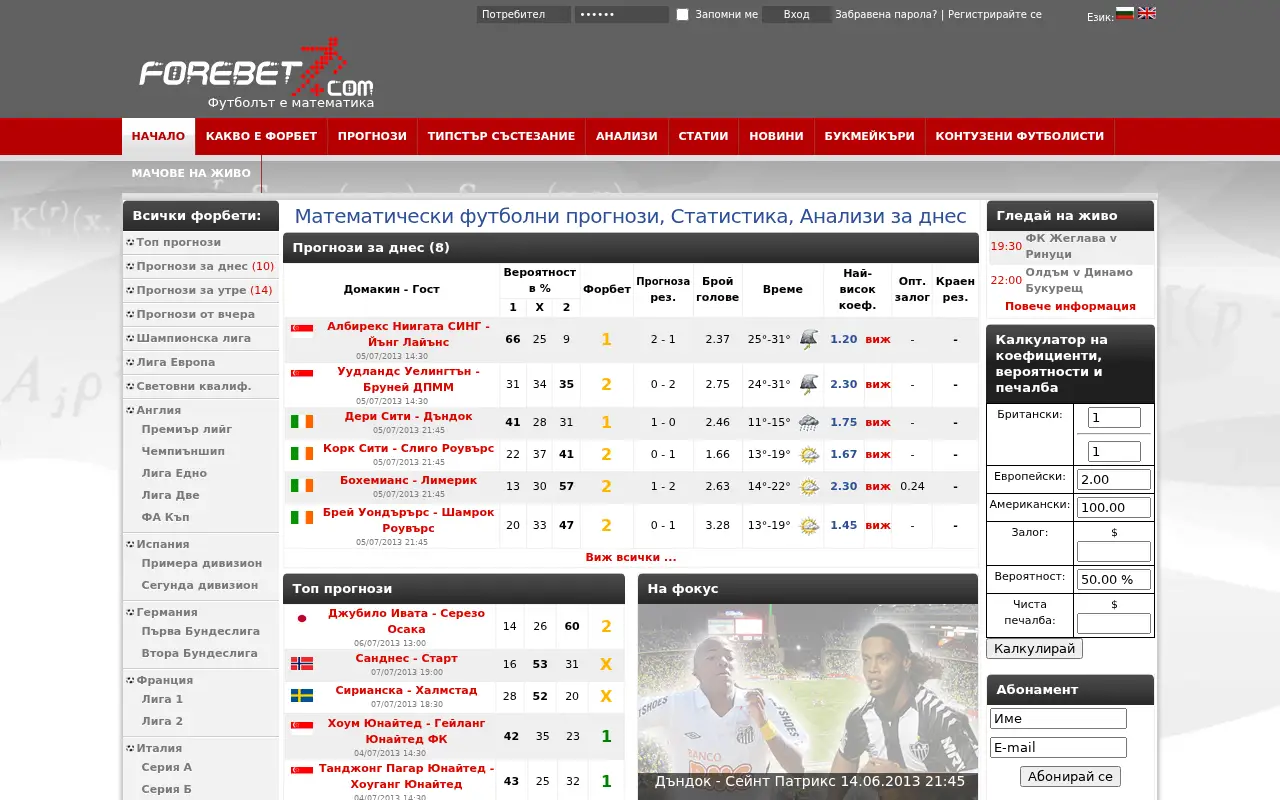 forebet.com in 2013