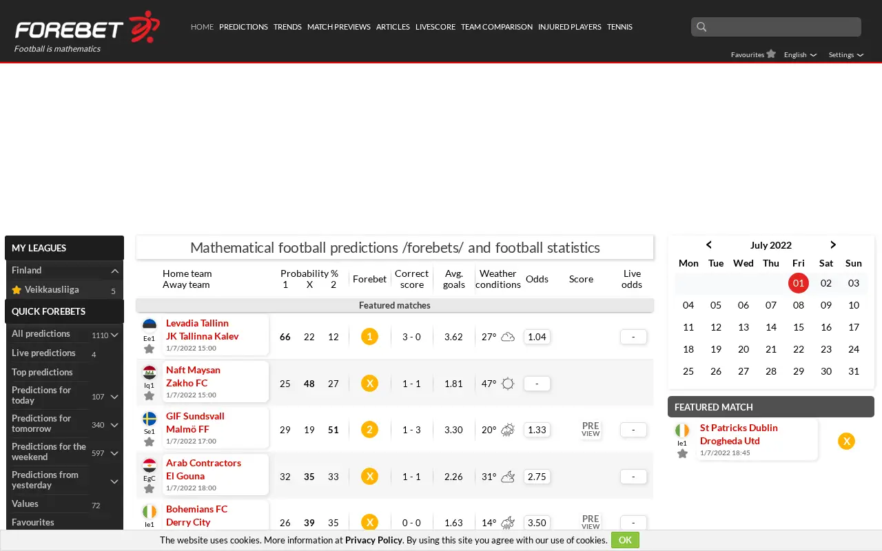 forebet.com in 2022