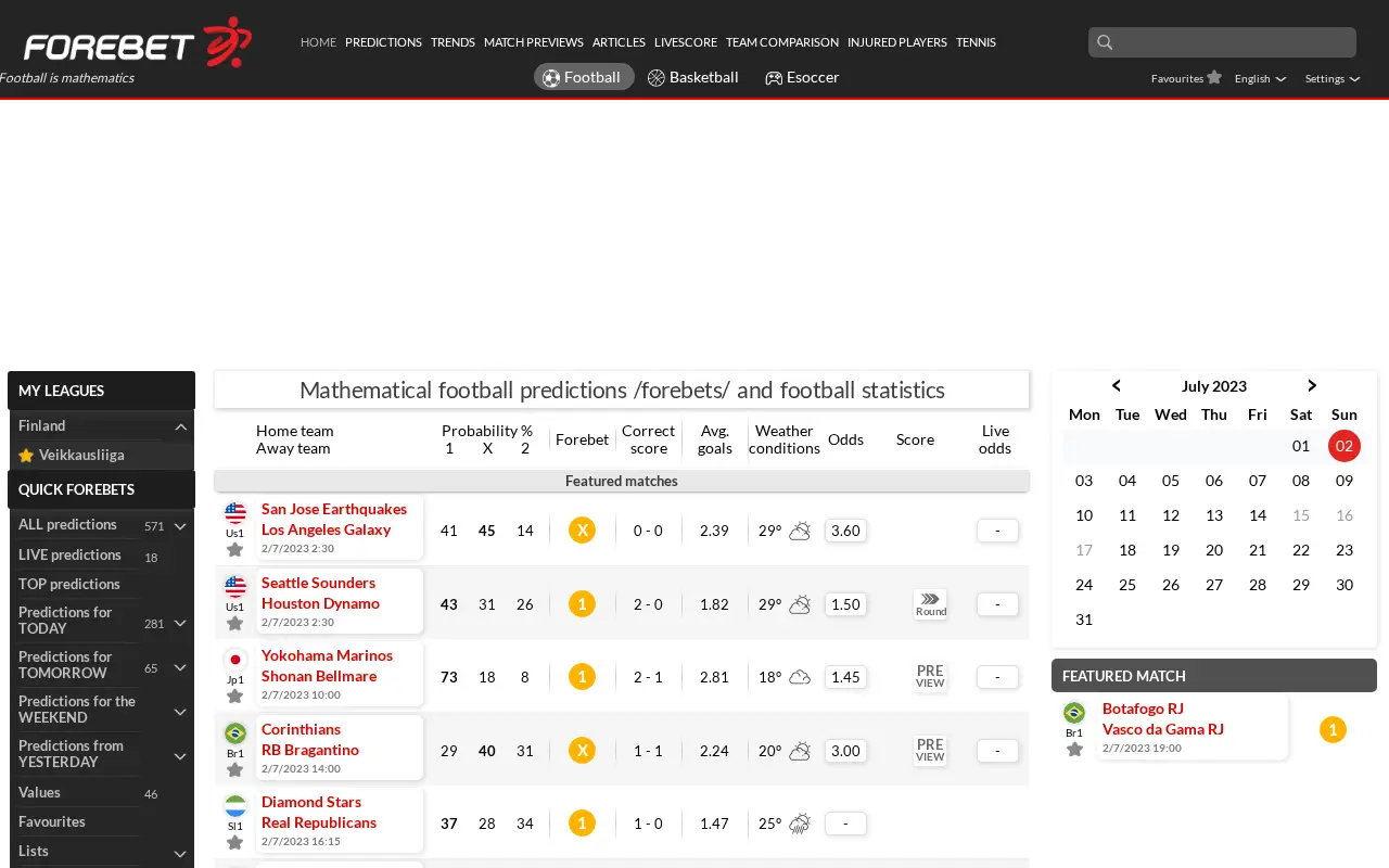 forebet.com in 2023