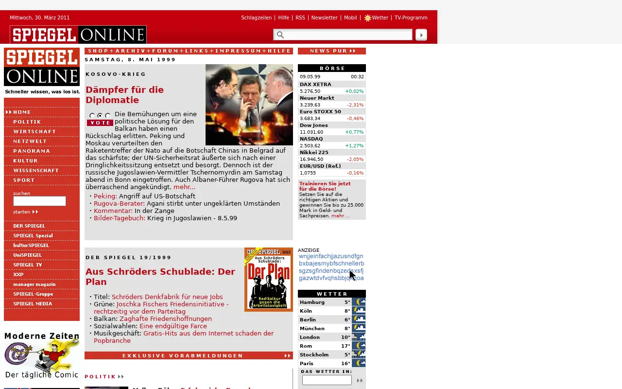 spiegel.de in 1999