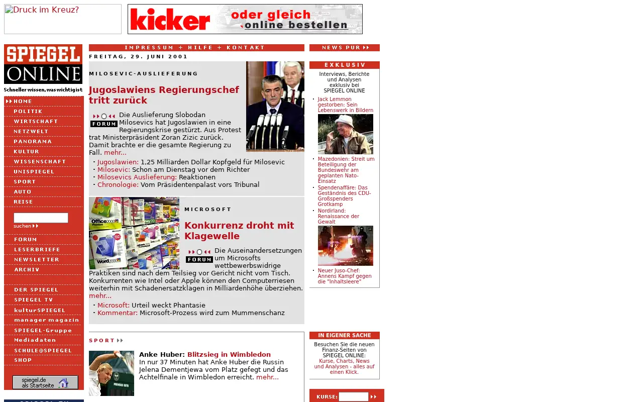 spiegel.de in 2001