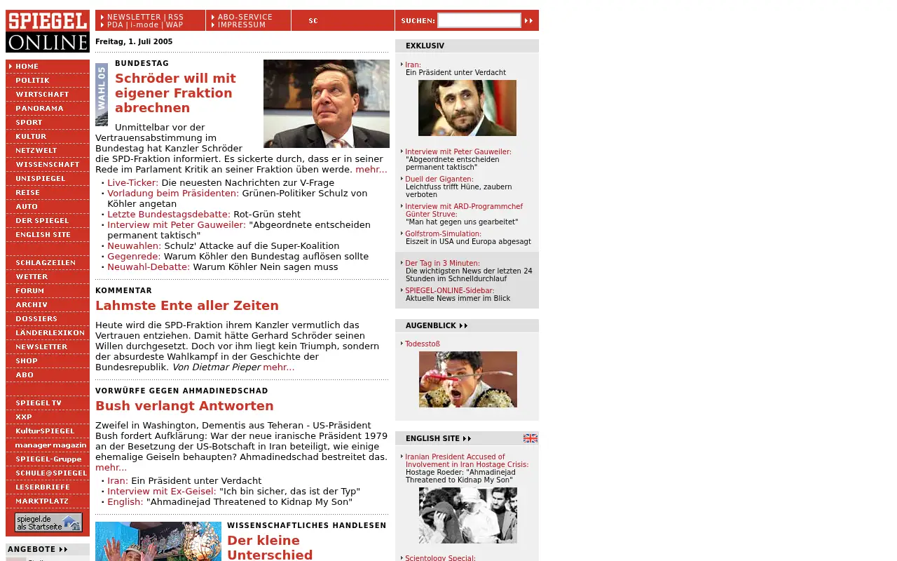 spiegel.de in 2005