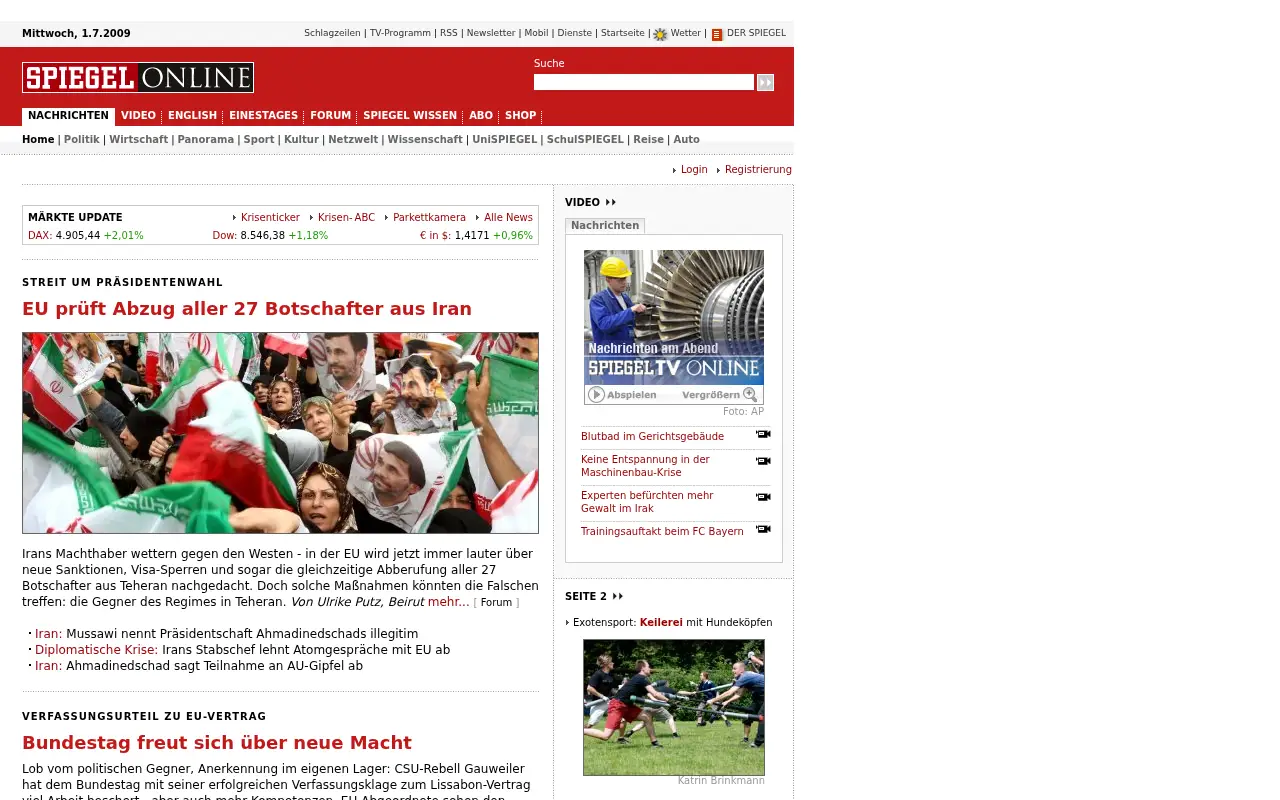 spiegel.de in 2009