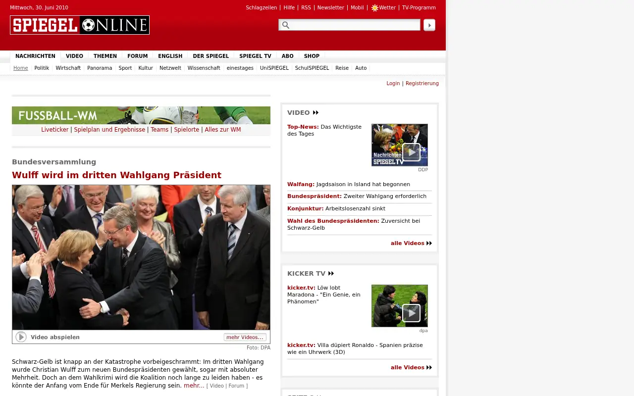 spiegel.de in 2010