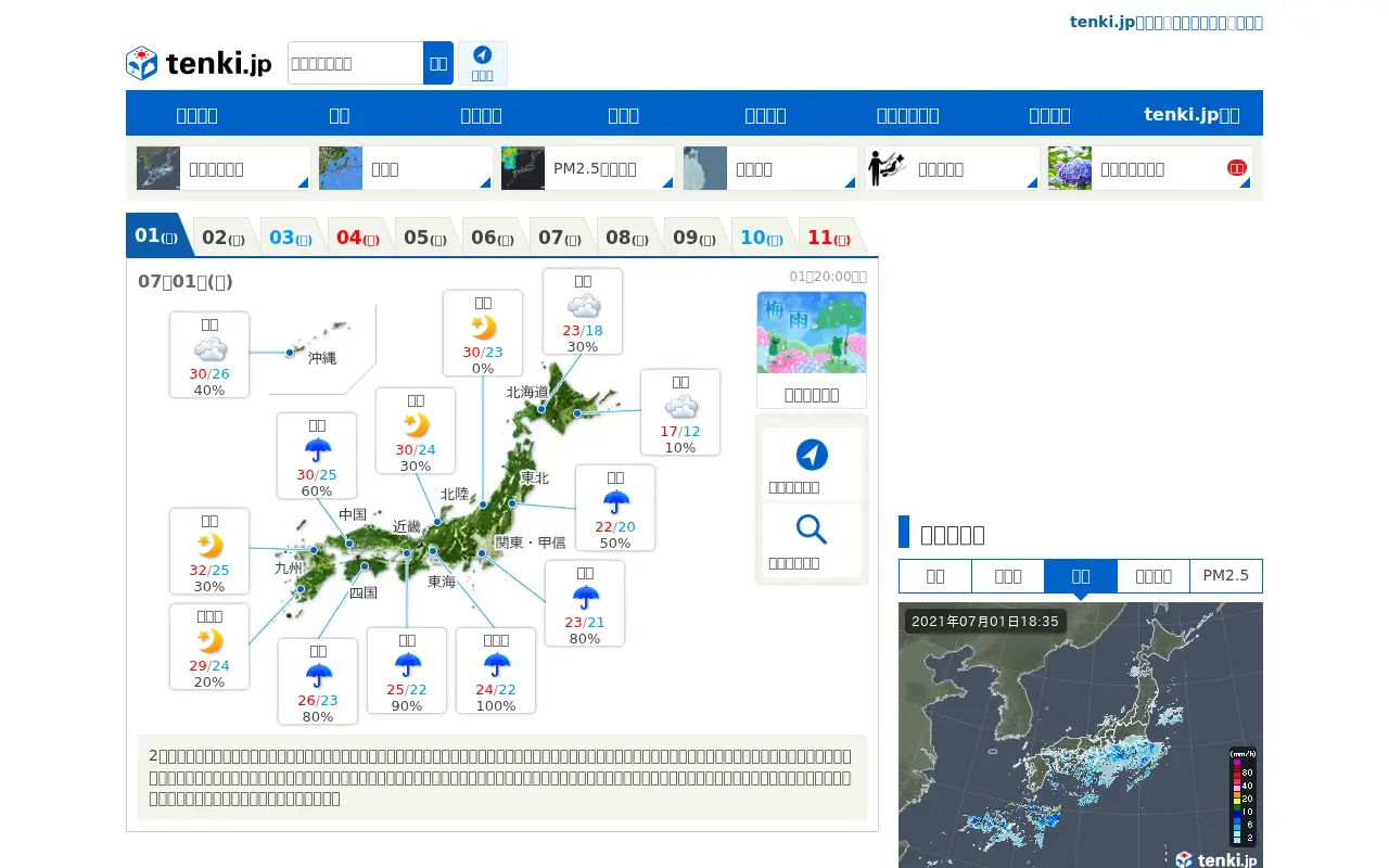 tenki.jp in 2021