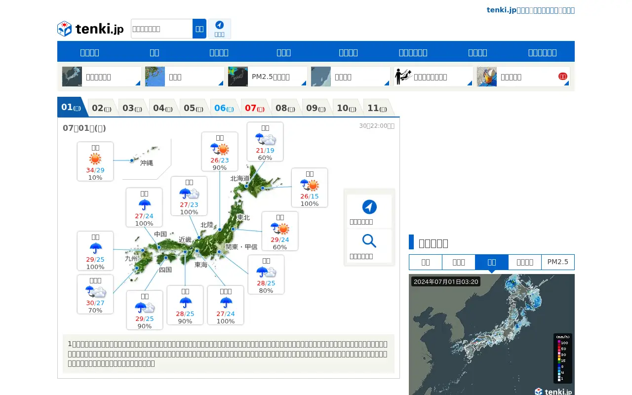 tenki.jp in 2024