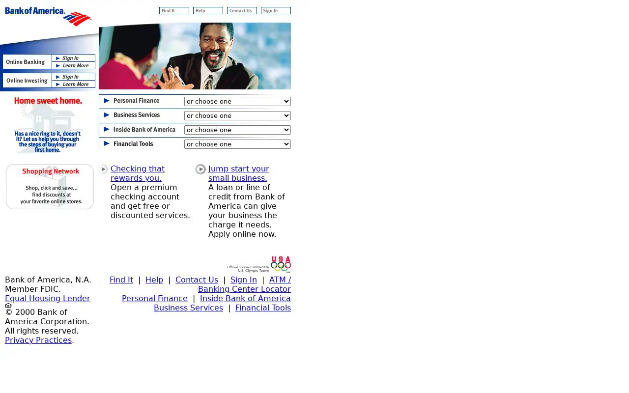 bankofamerica.com in 2000