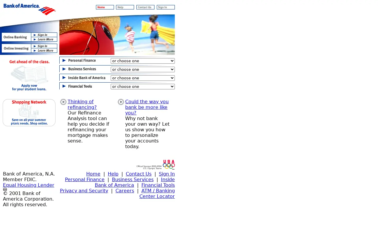 bankofamerica.com in 2001
