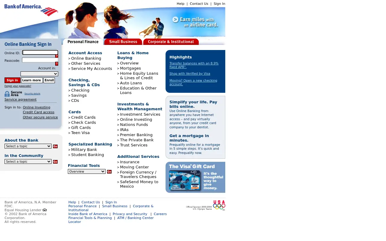 bankofamerica.com in 2002