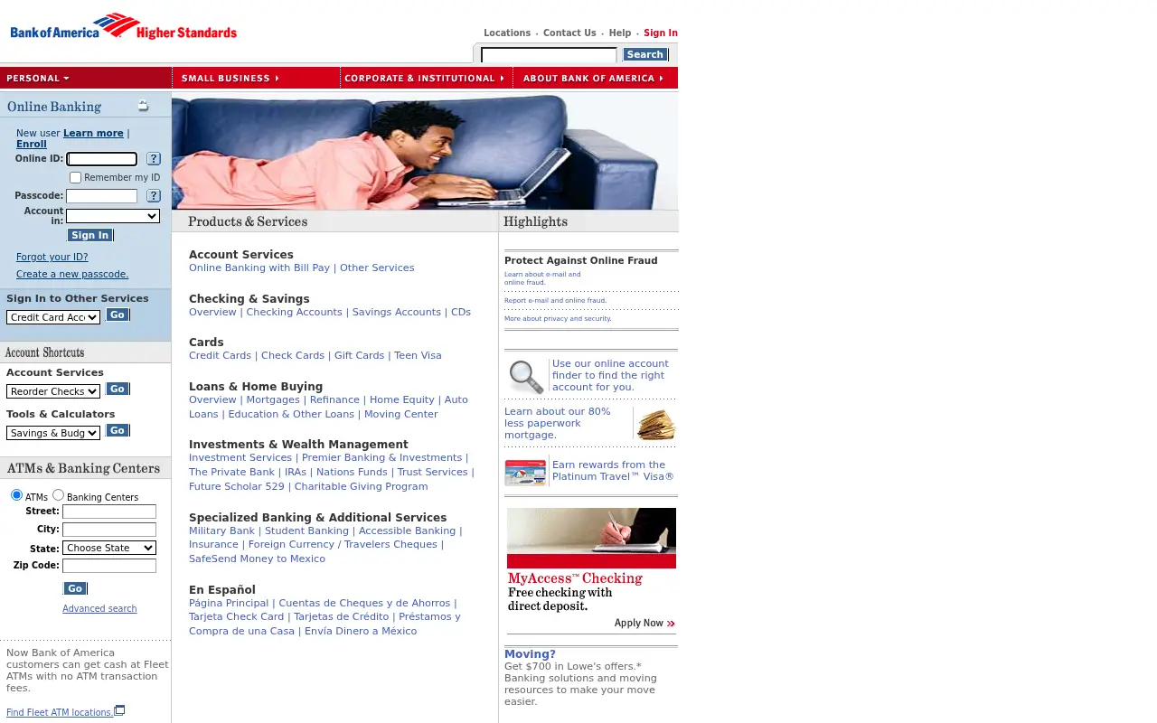 bankofamerica.com in 2004