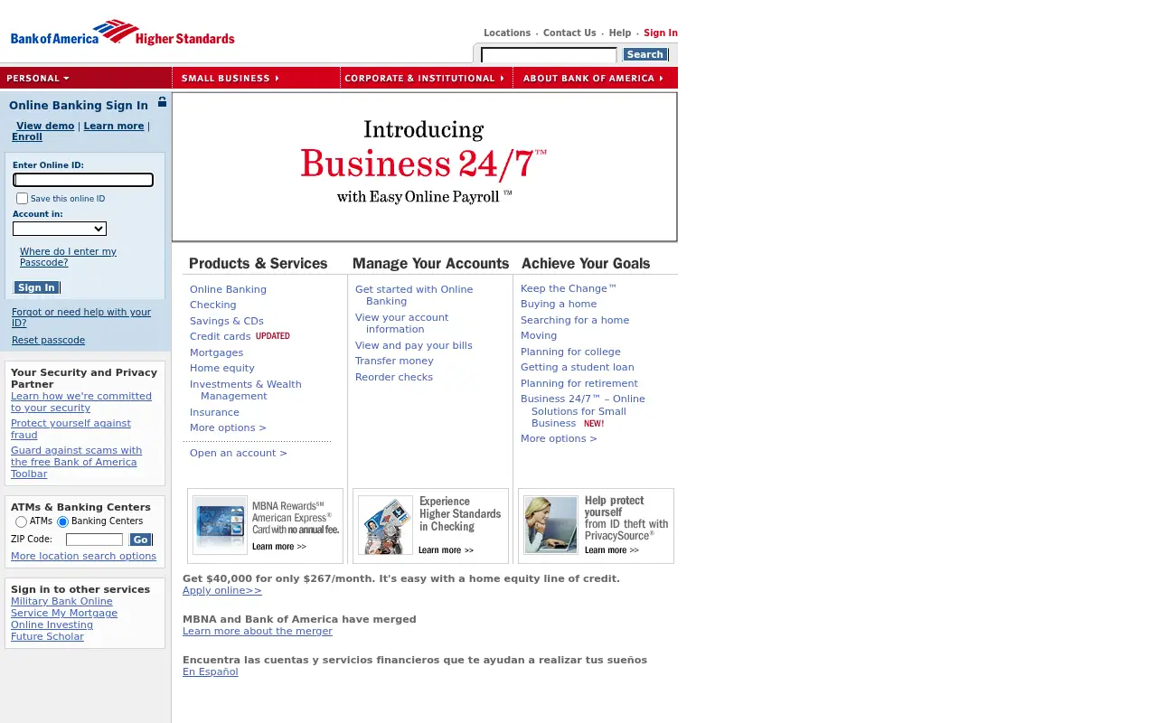 bankofamerica.com in 2006