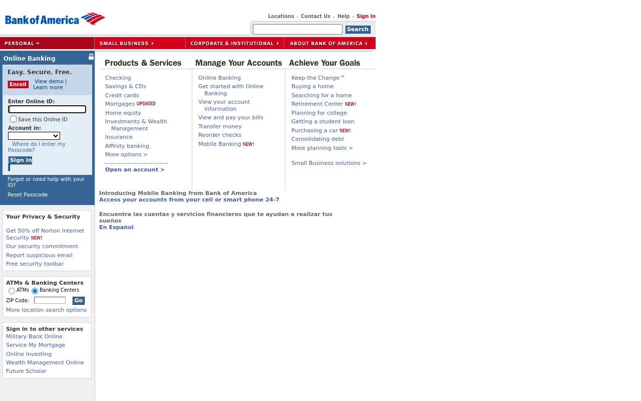 bankofamerica.com in 2007