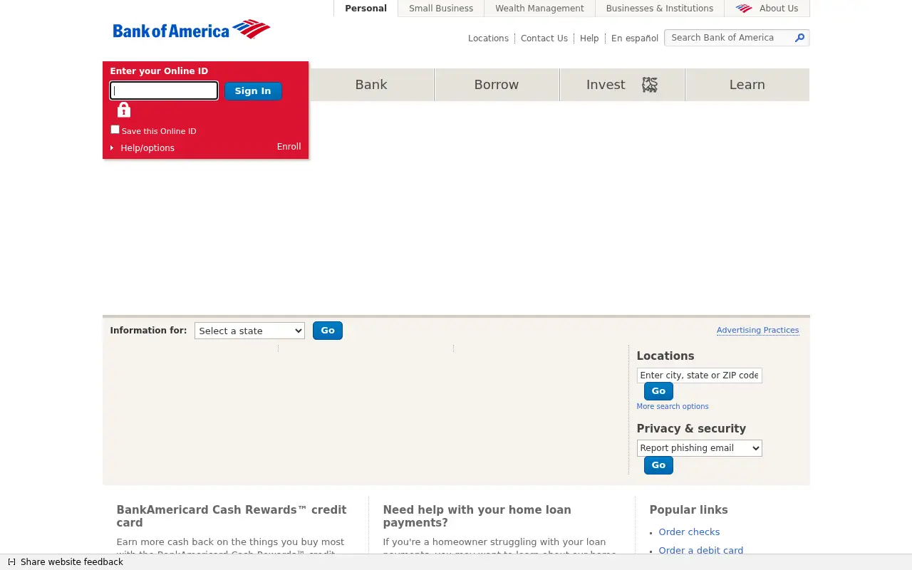 bankofamerica.com in 2014